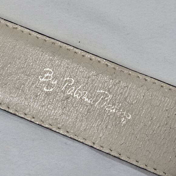 Paloma Picasso X Gold Metallic Kiss Belt Leather Made in Italy VTG Size L/80 - Picture 3 of 14